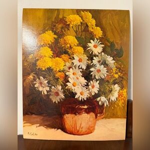 Vintage 16X20 lithograph "Bouquet in Copper" by R. Colao